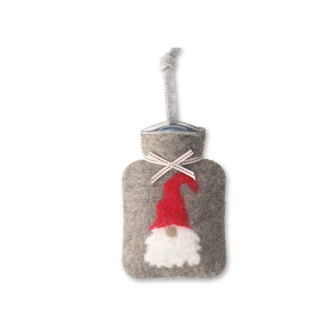 Festive Gnome Mini Hot Water Bottle in 3 Colours