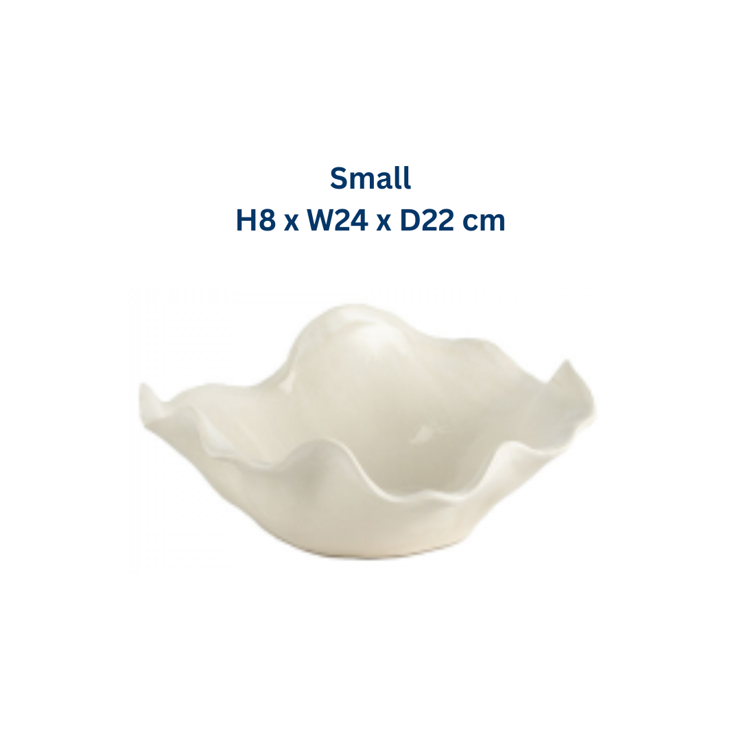 White Handkerchief Ceramic Bowl in 2 Sizes