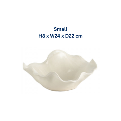 White Handkerchief Ceramic Bowl in 2 Sizes