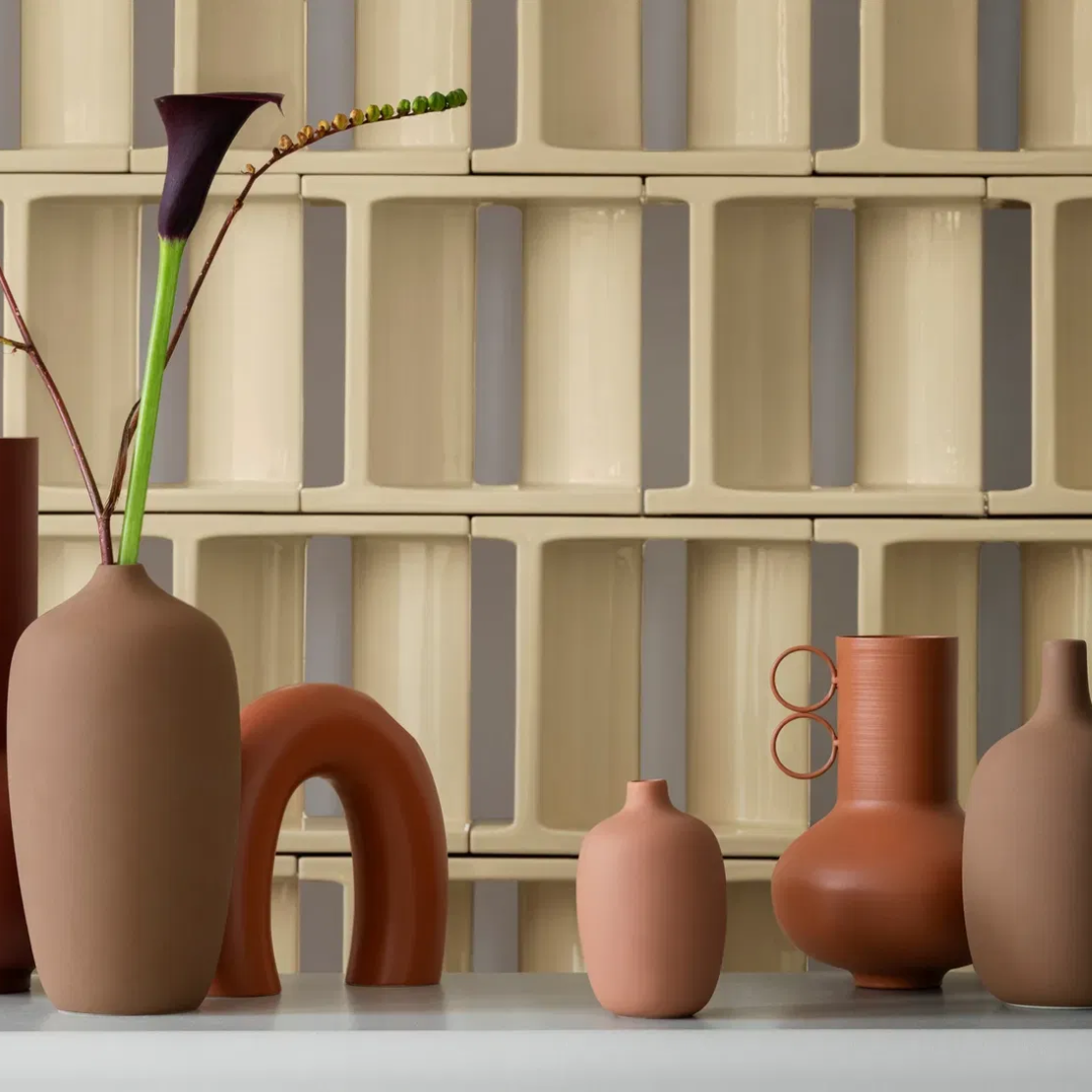 Amber Brown Ceramic Vase in 3 Sizes