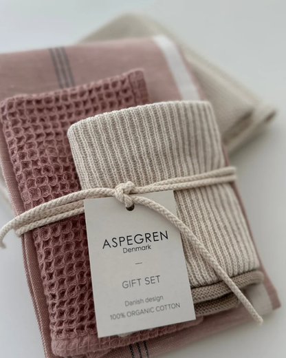 Lychee Tea Towel &amp; Dishcloth Gift Set of 3