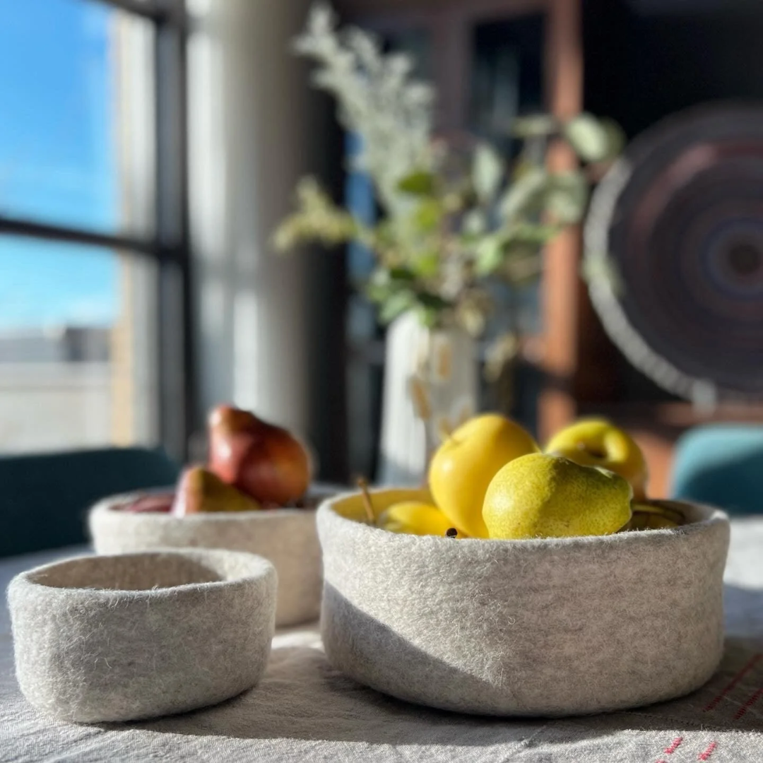 Grey Felt Bowl in 3 Sizes
