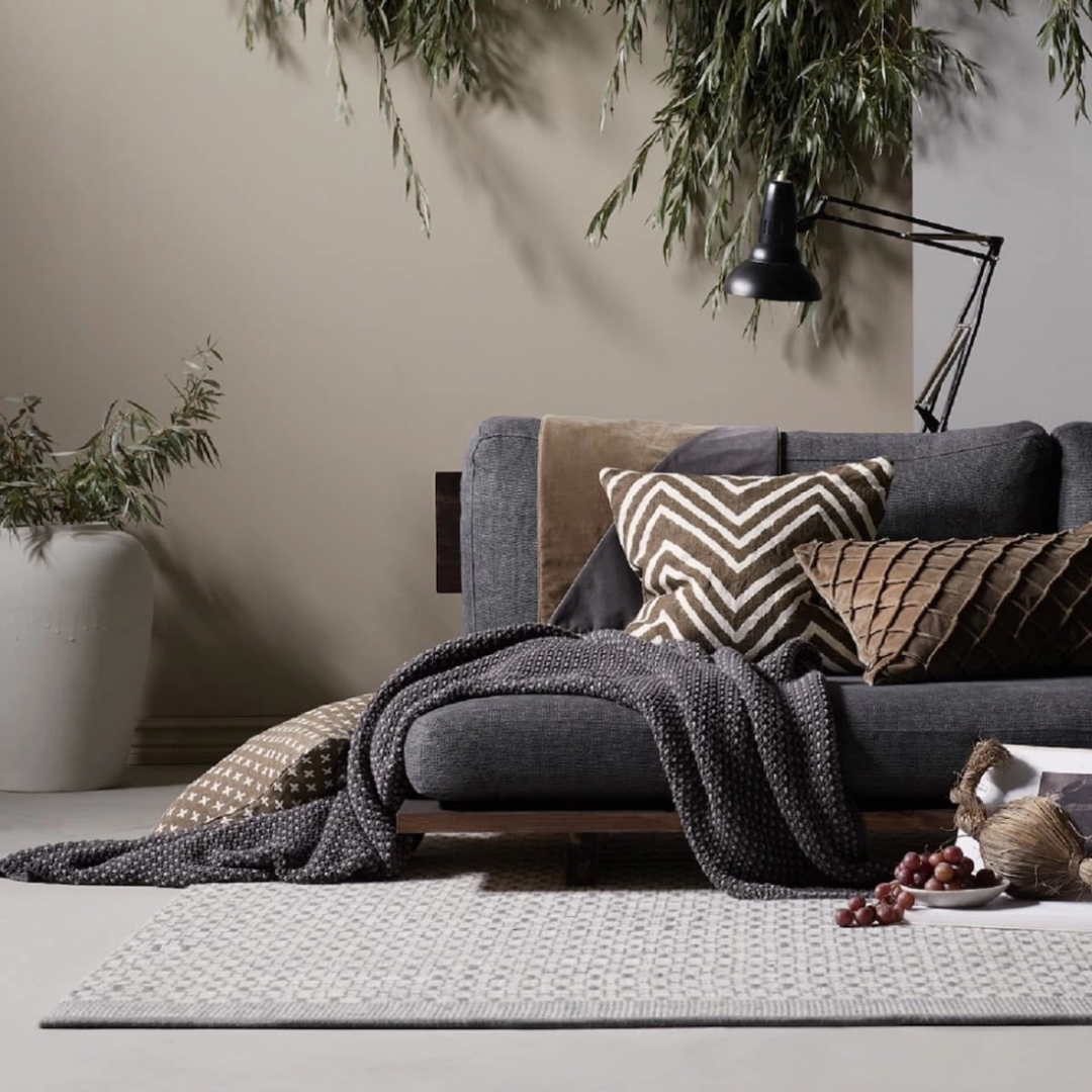 Nordic Geometric Rug in Grey &amp; Off White - 3 sizes