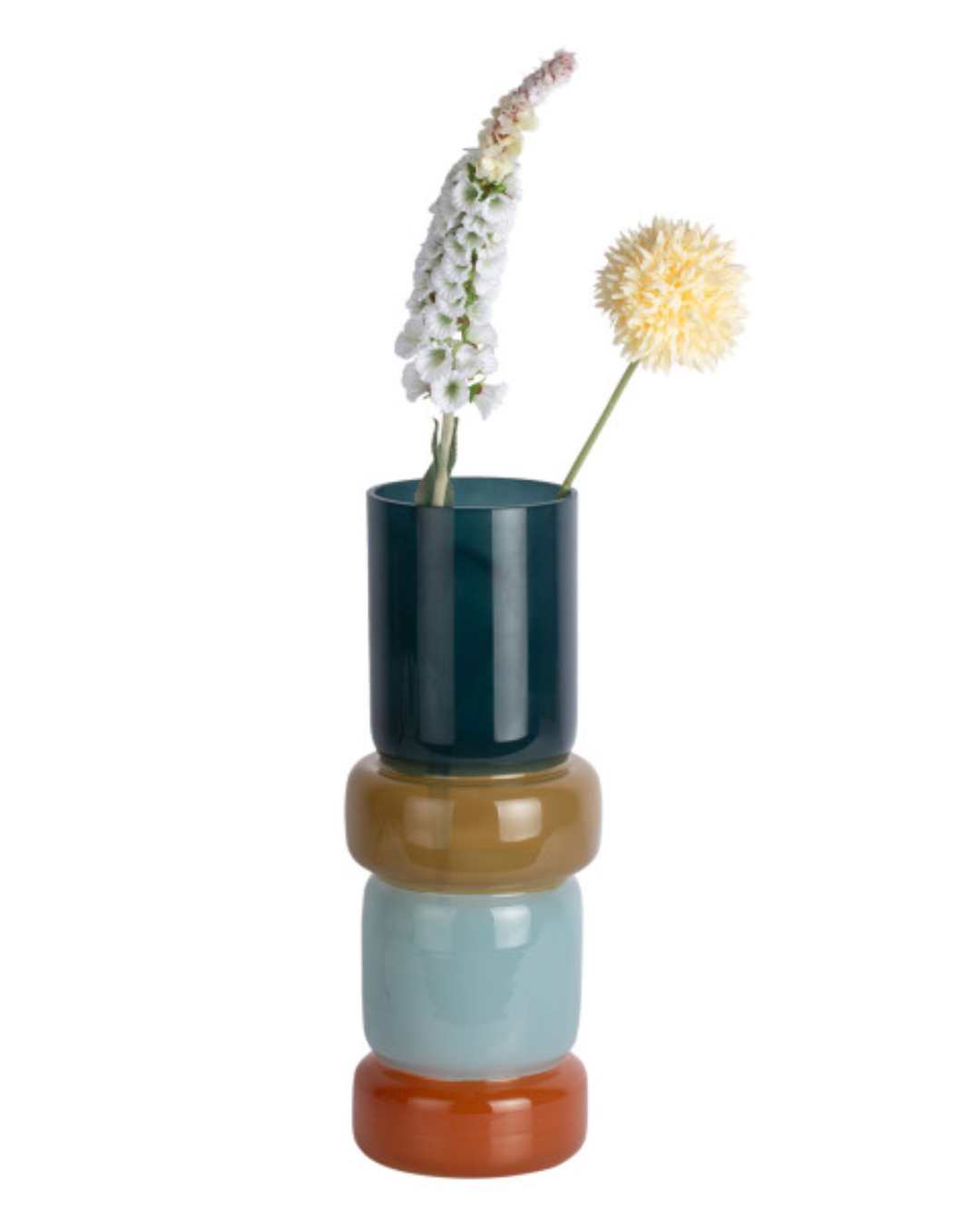 Colour Block Large Glass Vase