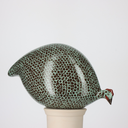 Black &amp; Brown Speckled Turquoise Guinea Fowl