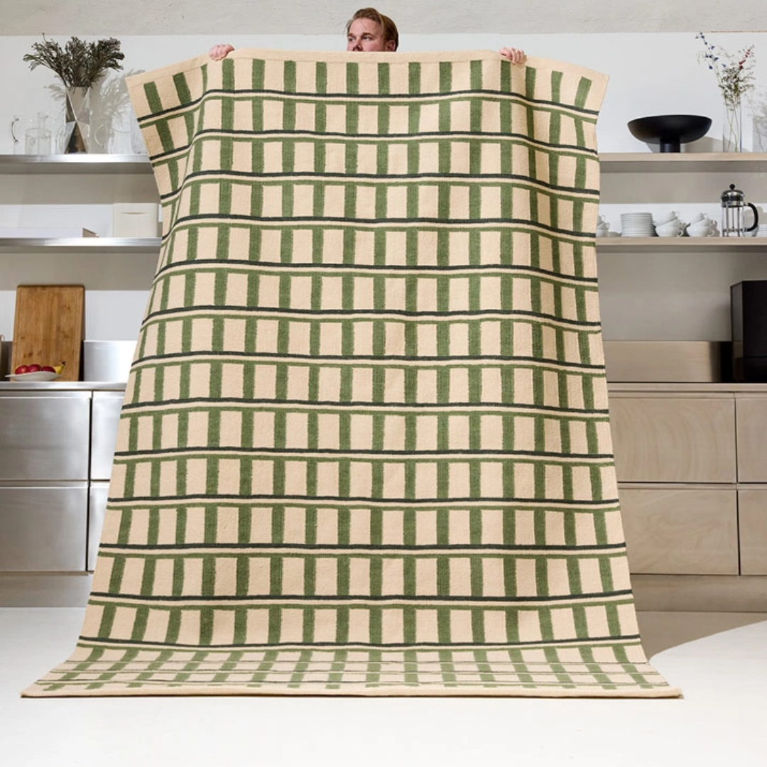 Mysore Rug Green &amp; Beige in 2 Sizes