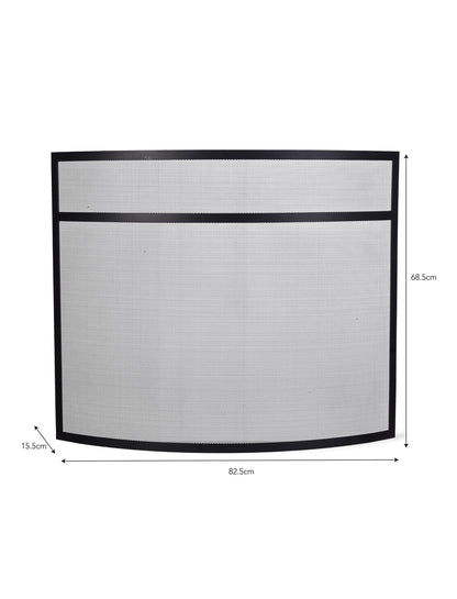 dimensions of the larger curved firescreen