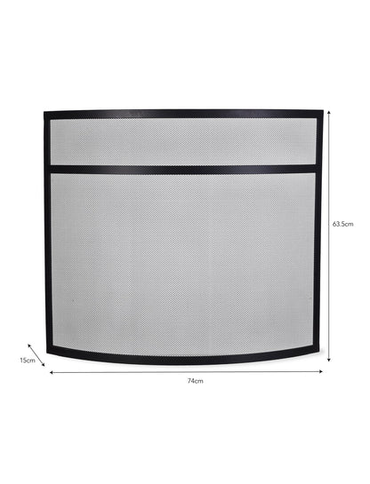dimensions of the small curved firescreen
