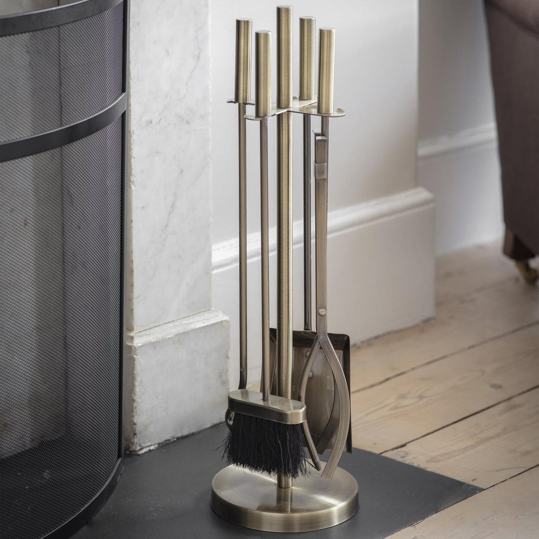 Brass Finish Fireside Tools Set