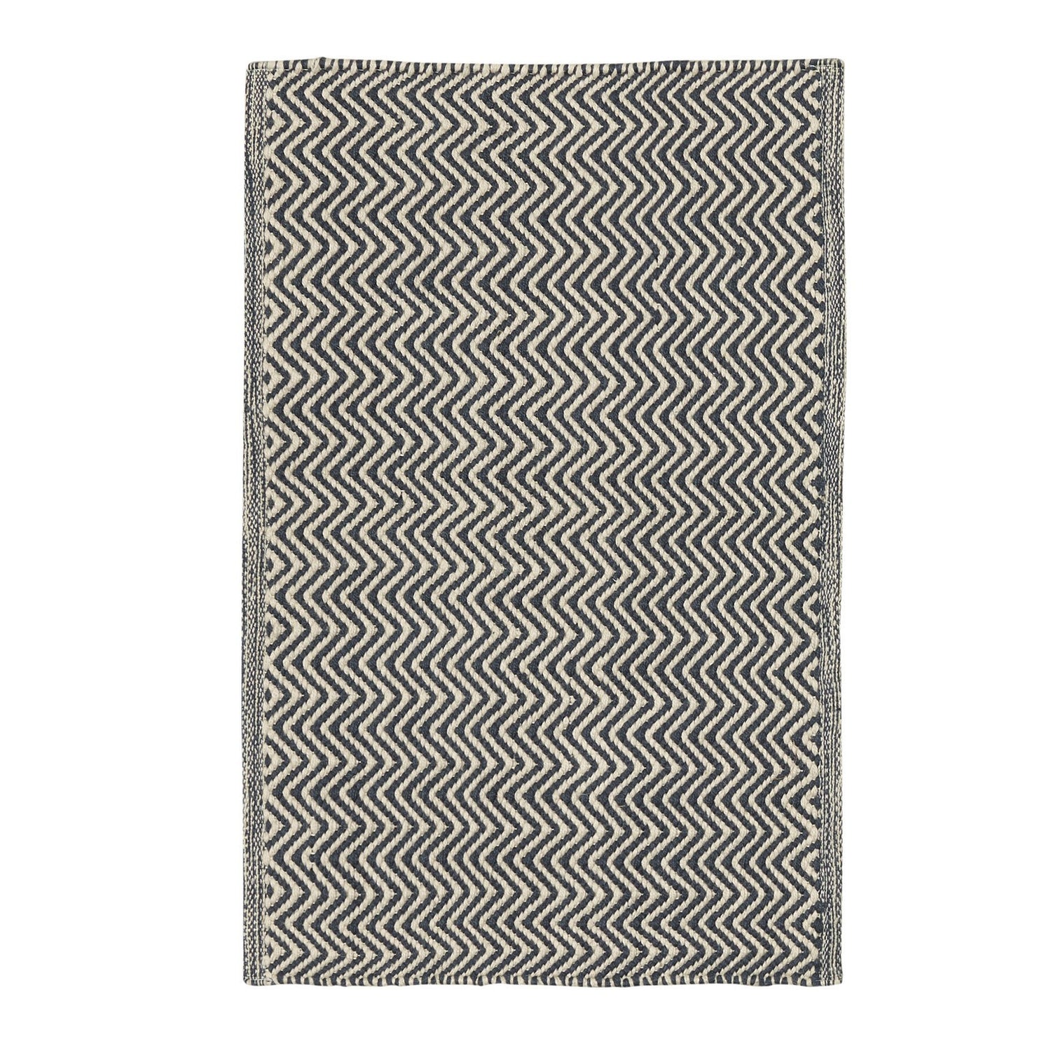 navy herringbone chhatwell PET floor rug