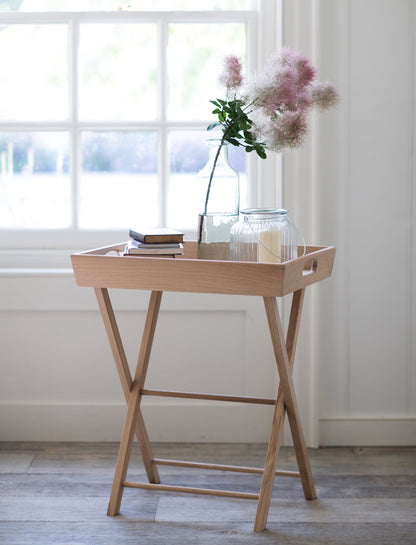 butlers tray table with foldaway legs for easy storage