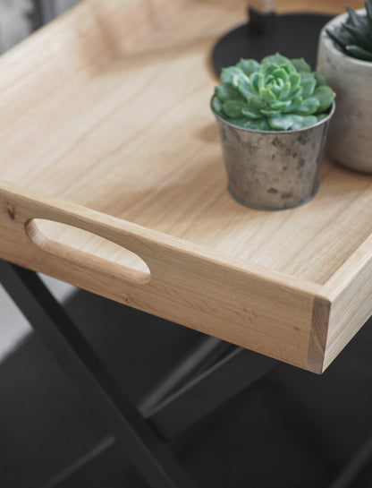 Oak top butlers tray side table
