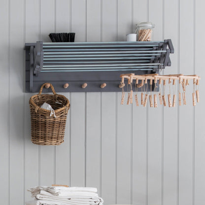 wall mounted extending clothes dryer in charcoal
