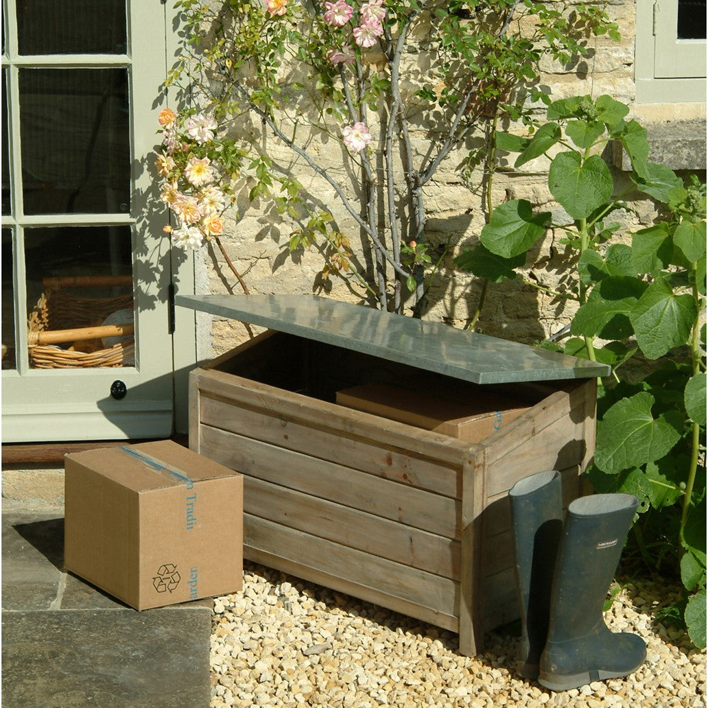 zinc storage box for outdoor garden storage