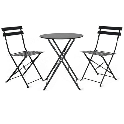 bistro table and chairs garden seating in carbon off black with a hint of midnight blue