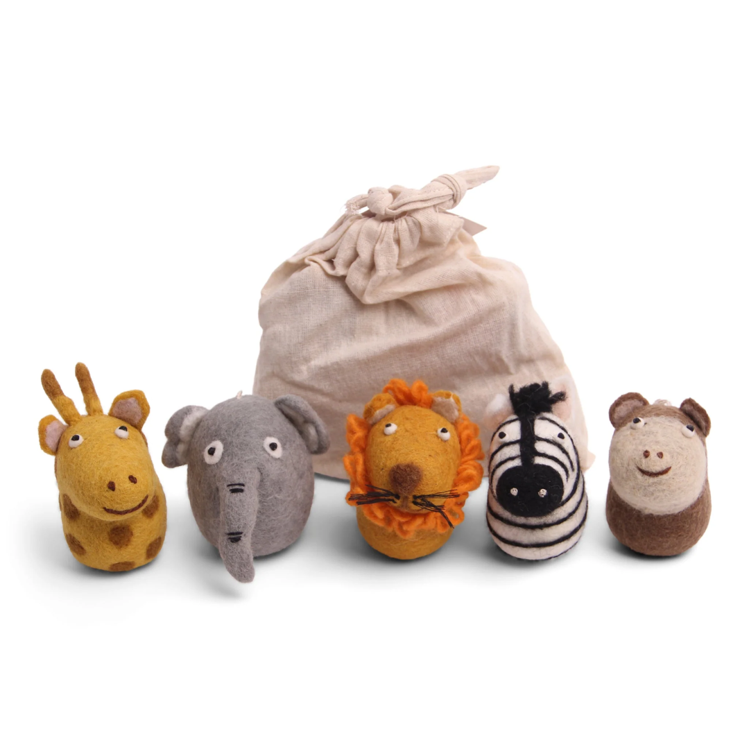 Hanging Felt Safari Animals Set of 5