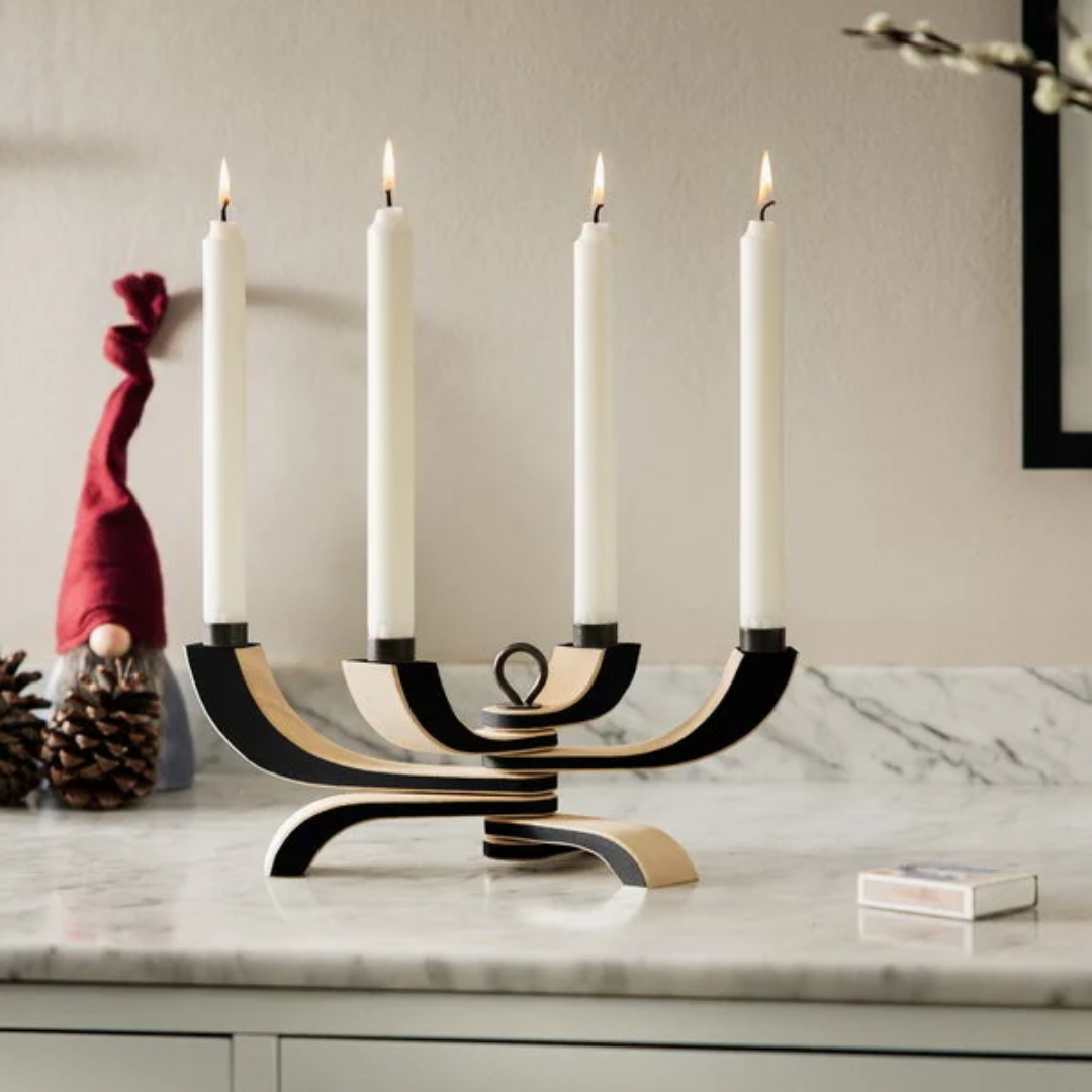Foldable Four Arm Candle Holder in 2 Colours