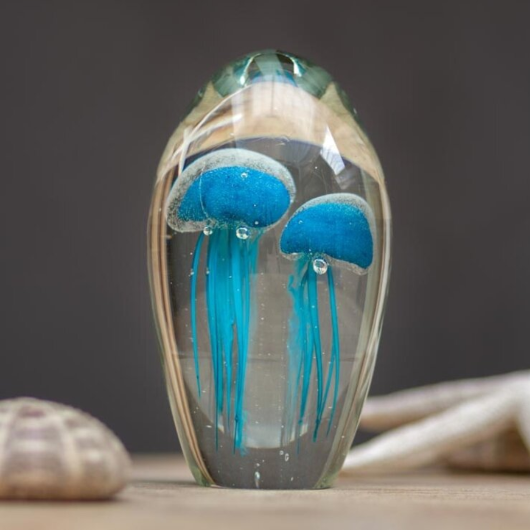 Glass Paperweight Jellyfish in 5 Colours