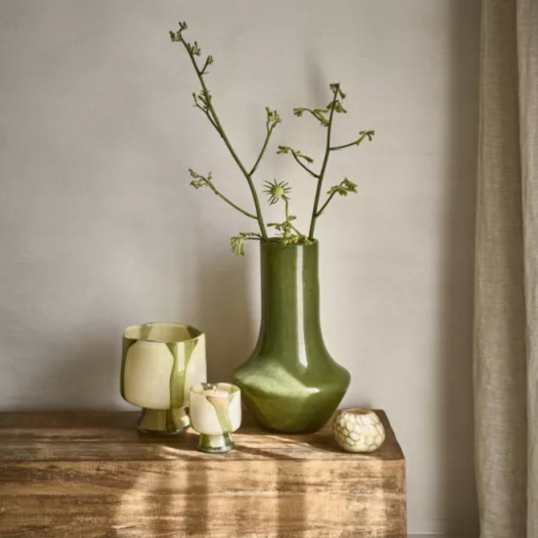 Olive Glass Vase