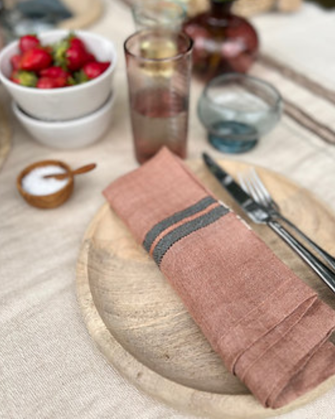 Mojave Stripe Linen Napkin 42 x 42cm