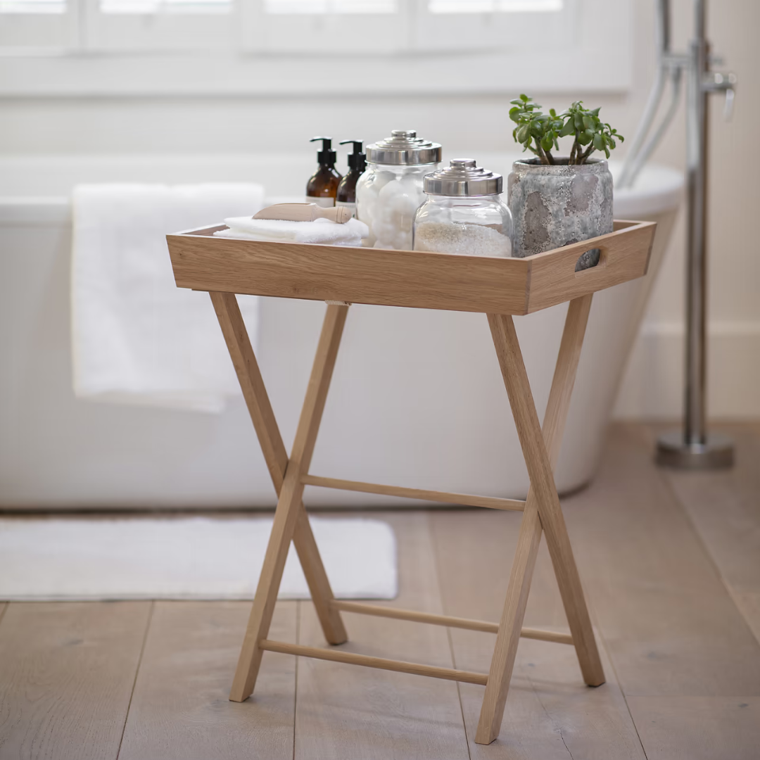 Butlers Side Tray Table in Oak