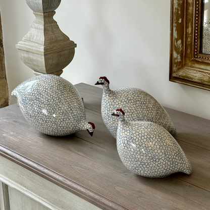 White Speckled Lavender Guinea Fowl