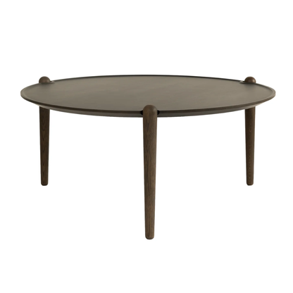 High Dark Oak Round Coffee Table