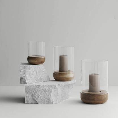 Oak Hurricane Lantern in 2 Sizes