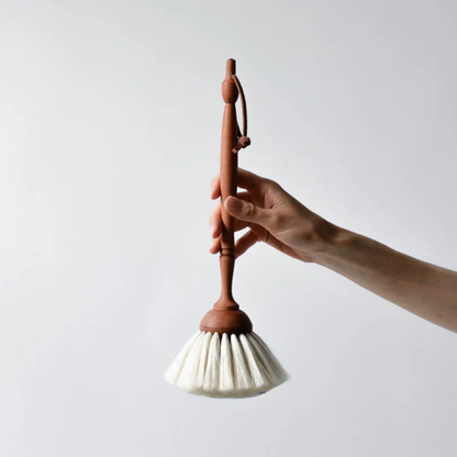 Small Light Goat Hair Dust Brush with Black Dot