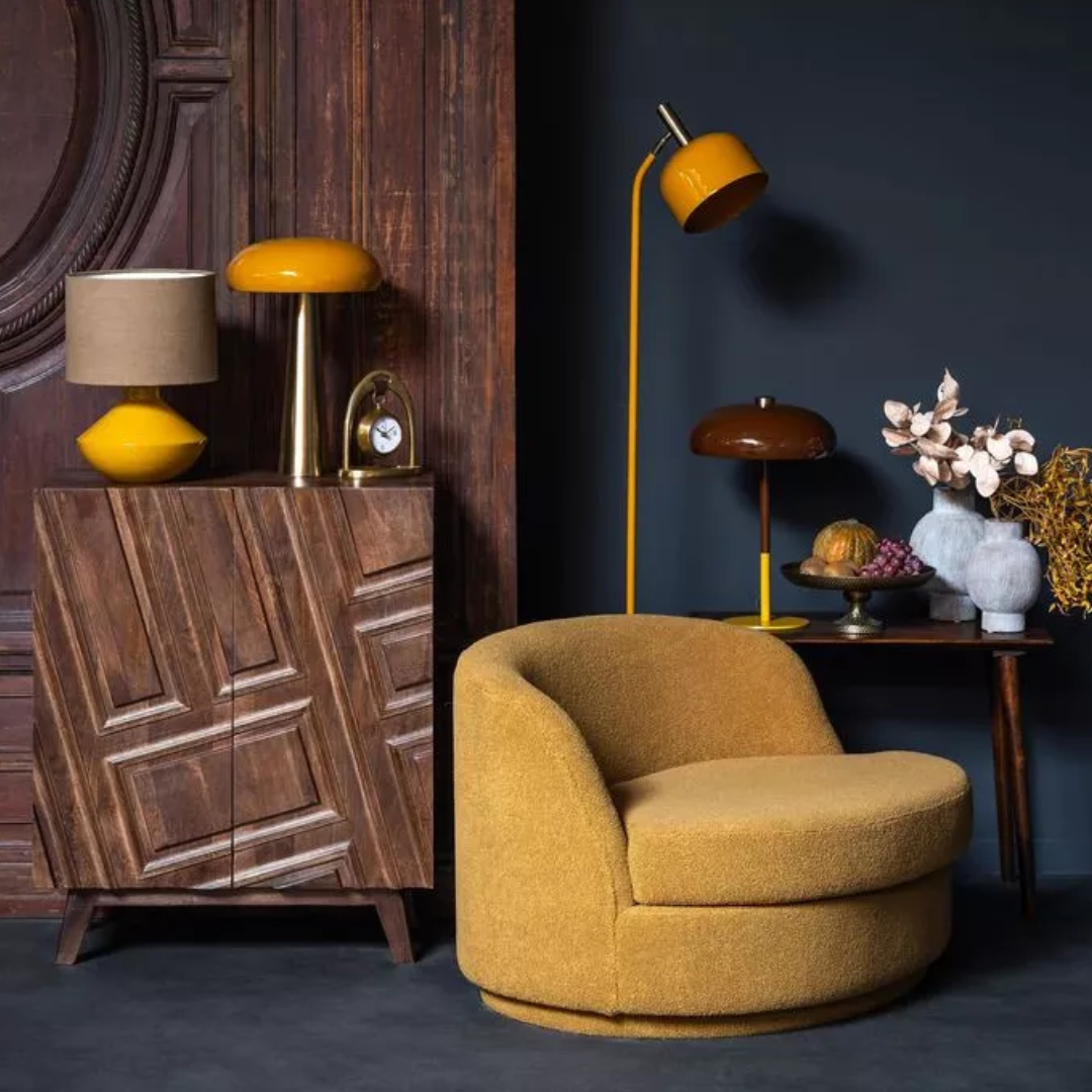 Yellow Flared Table Lamp