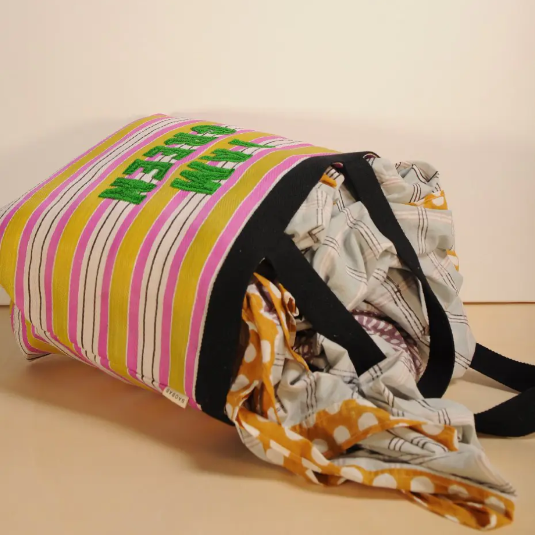 Striped Recycled Nylon Bag in 3 Colours