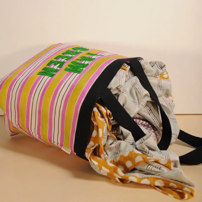 Striped Recycled Nylon Bag in 3 Colours