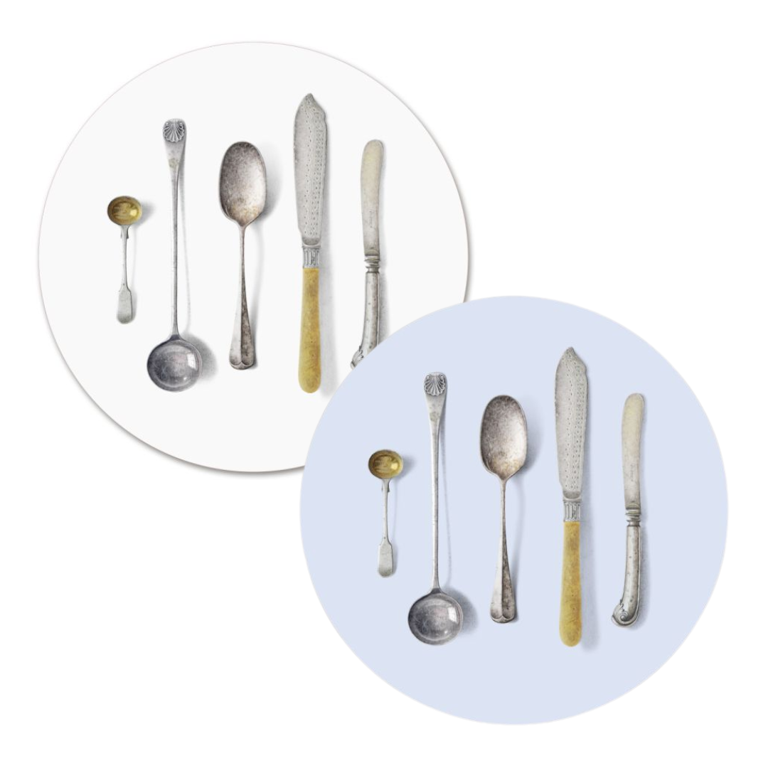 Cutlery Round Placemat in 2 Colours