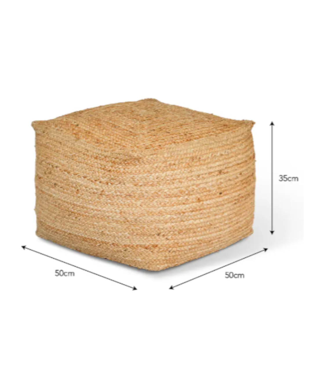 Square Foot Stool in Jute