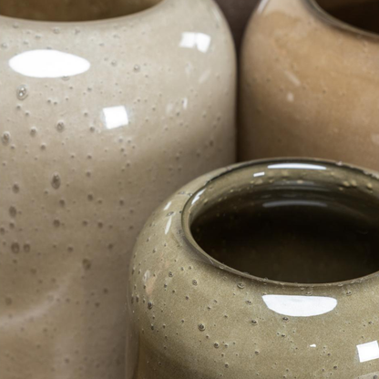 Olive Green Glass Tea Light Holder in 2 Sizes