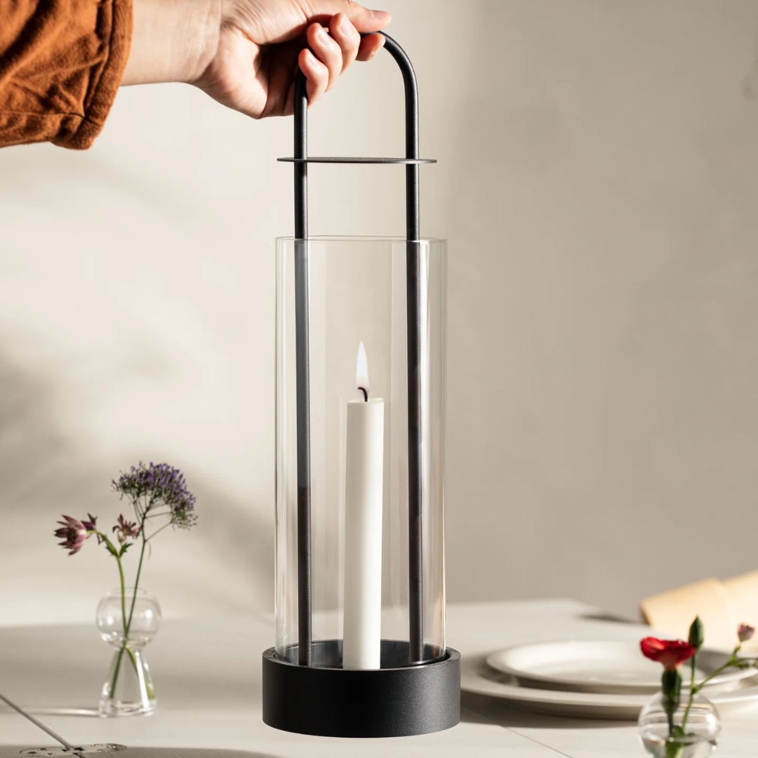 Black Cylindrical  Lantern