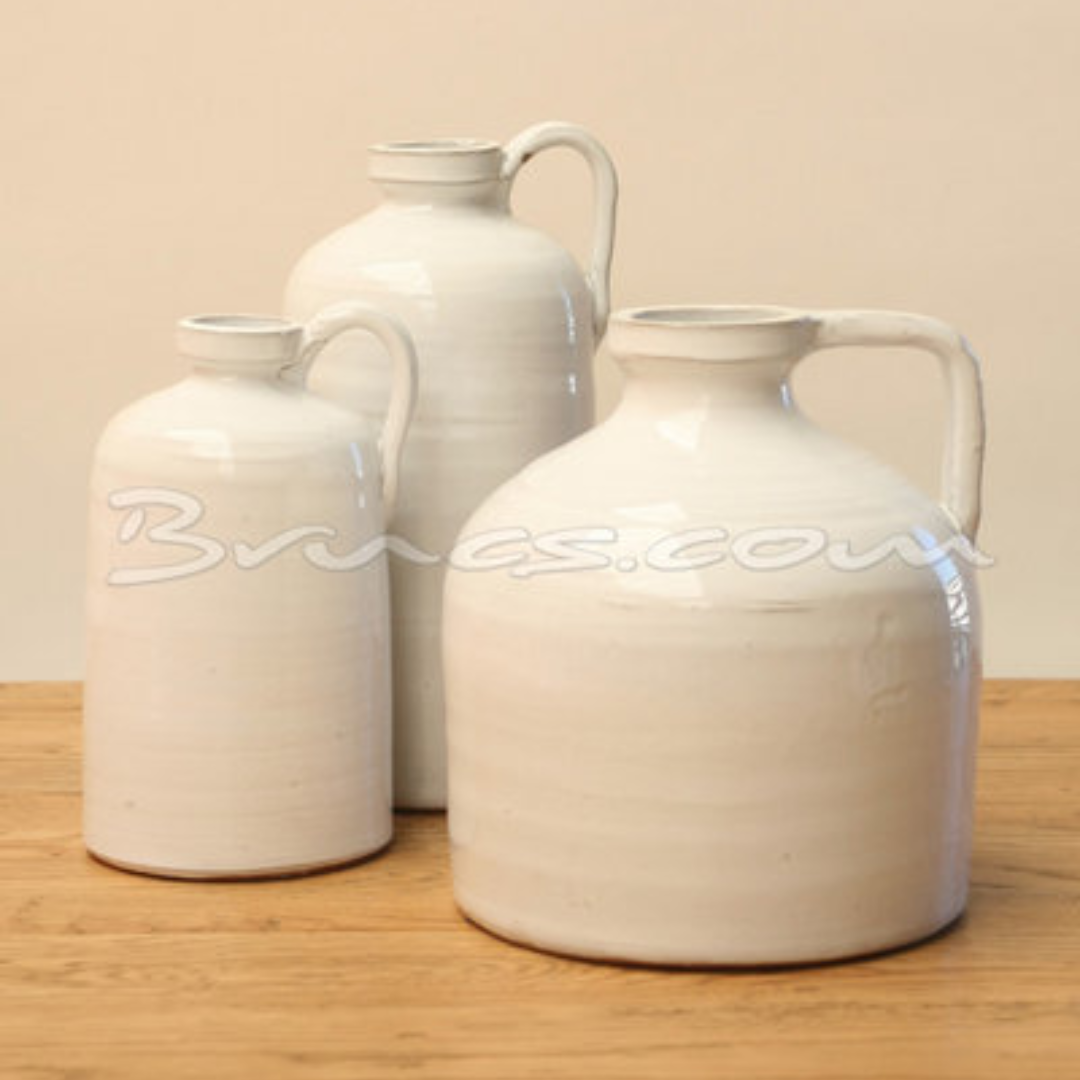 White &amp; Grey Ceramic Bottle in 2 Sizes