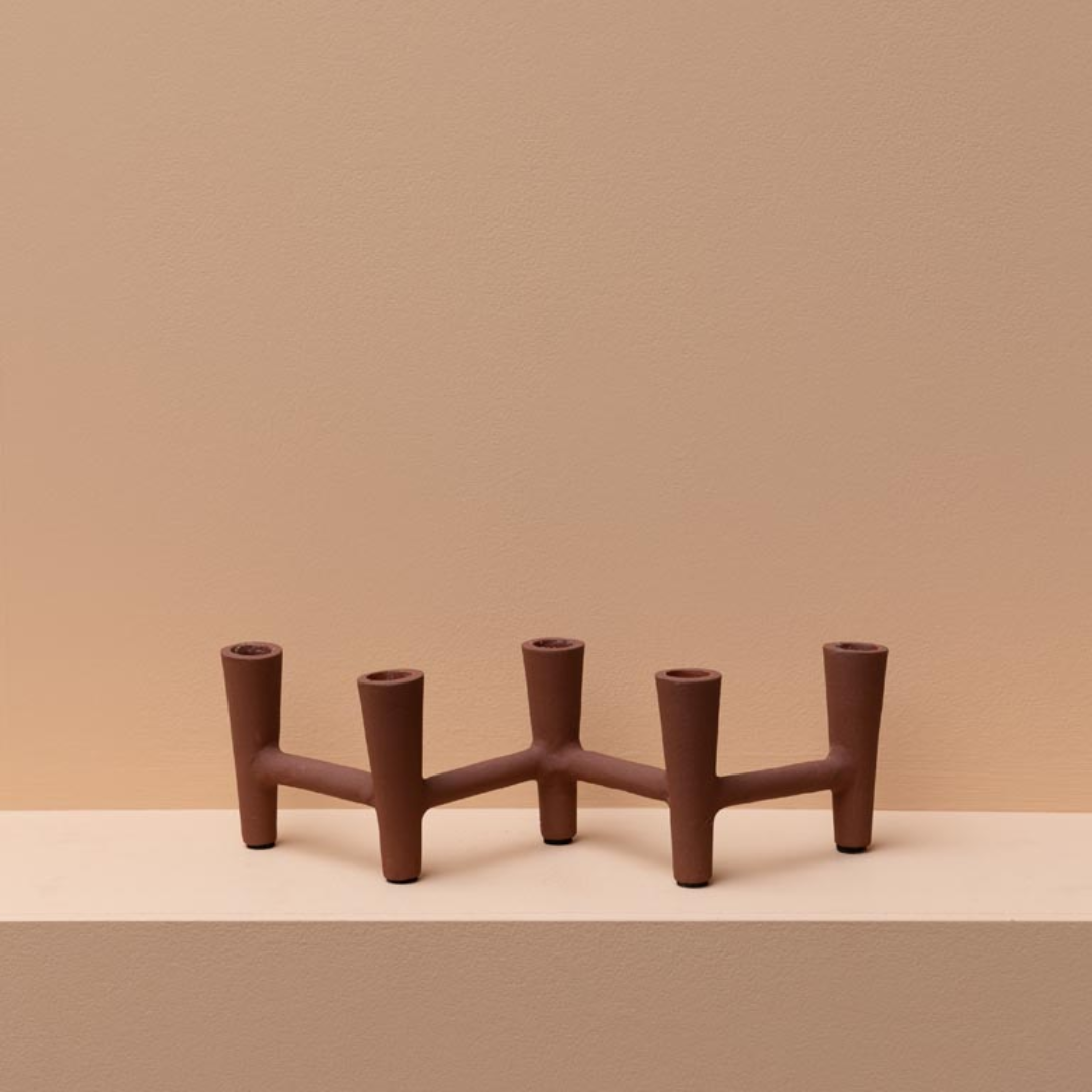 Terracotta 5 Candle Candelabra