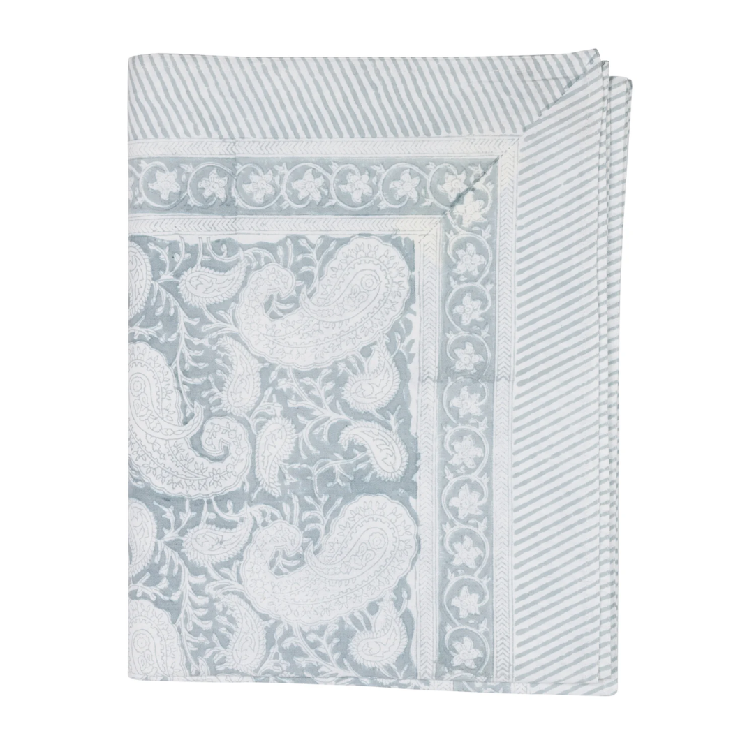 Cashmere Blue Paisley Tablecloth in 2 Sizes
