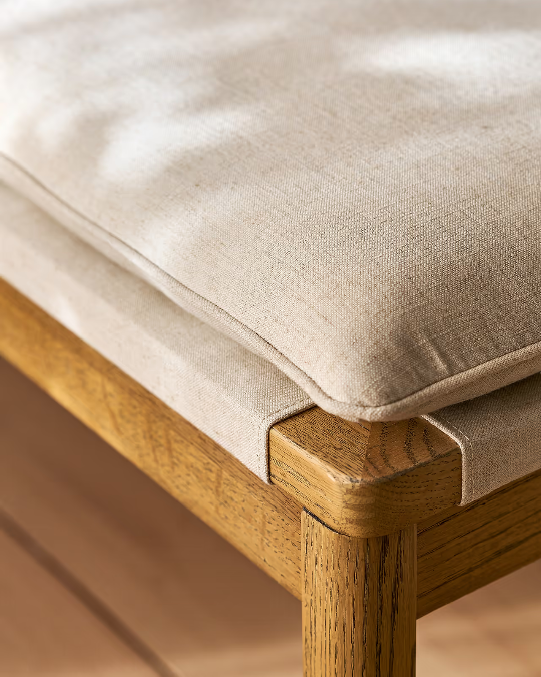 Ash Bench with Cushion