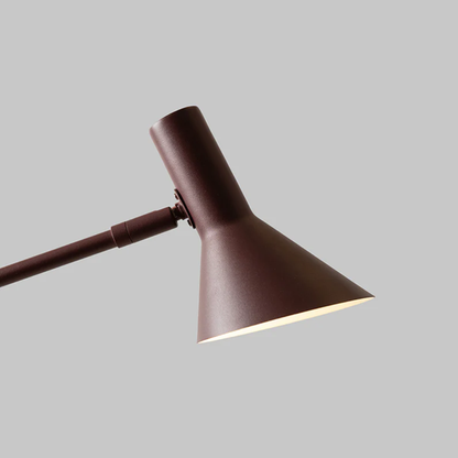 Burgundy Table Lamp with Wood Base