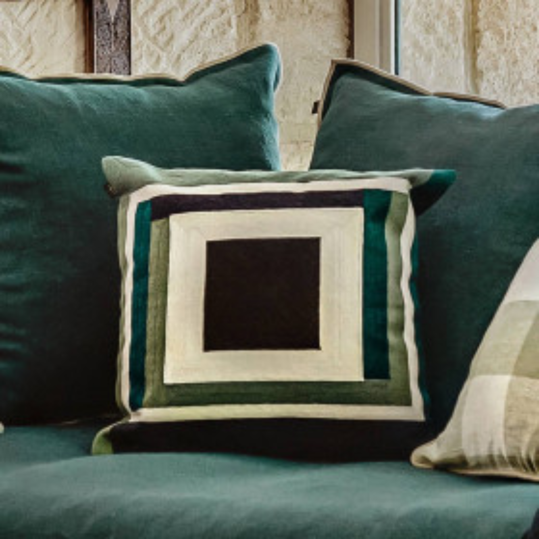 Manille Cushion 45 x 45cm in Encre