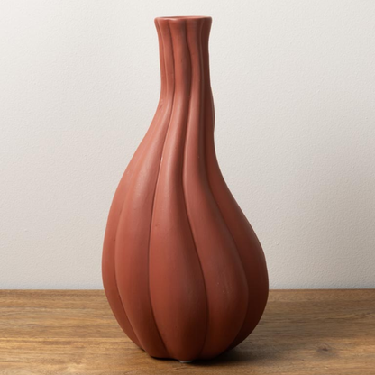 Terracotta Oblong Tear Drop Vase