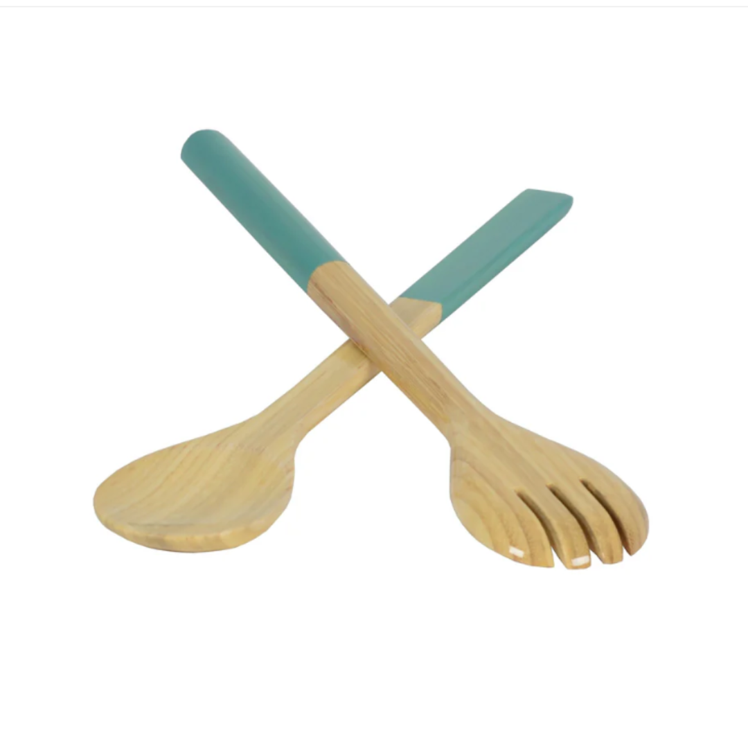 Light Blue Bamboo Salad Server in 2 Sizes