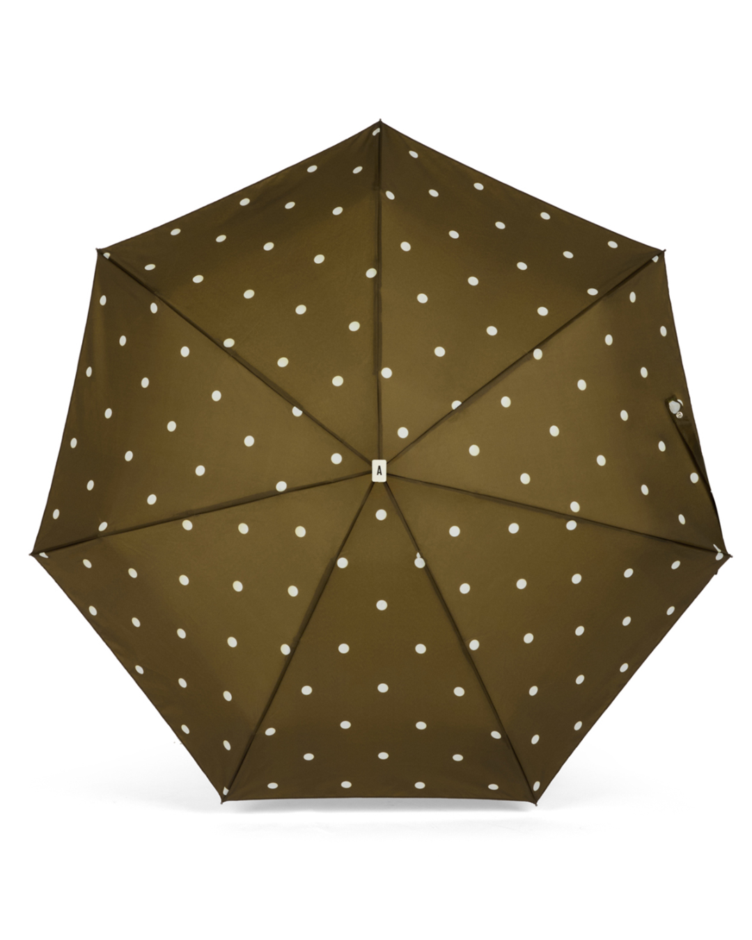 Khaki with Polka Dots Compact Umbrella