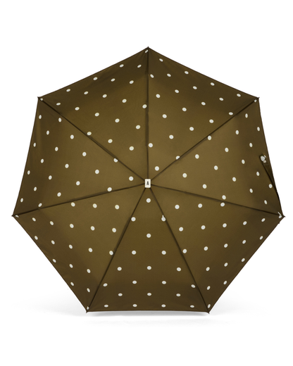 Khaki with Polka Dots Compact Umbrella