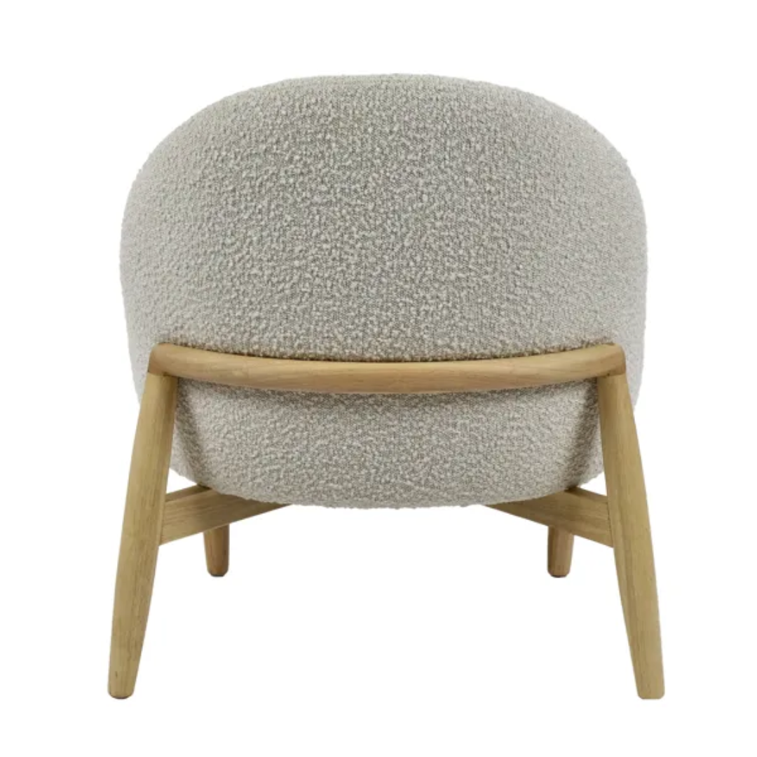 Off White Boucle Cocoon Chair