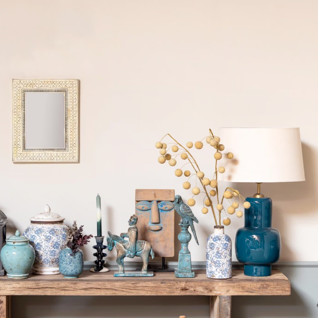 Blue Sculptural Table Lamp