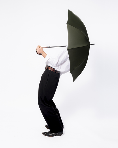 Khaki Umbrella with Wood Handle