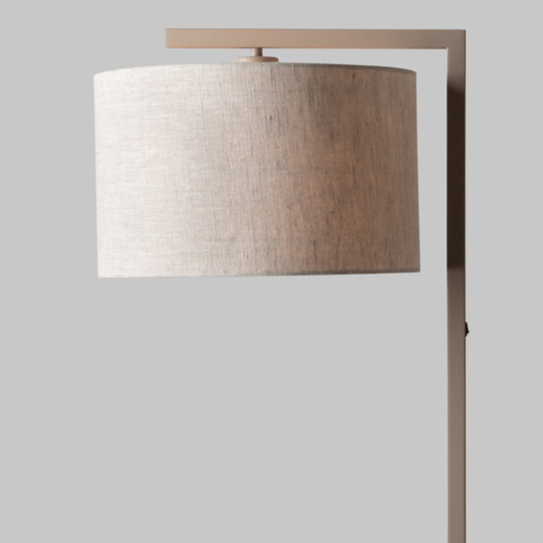 Sand Floor Lamp with Light Linen Shade in 2 Sizes